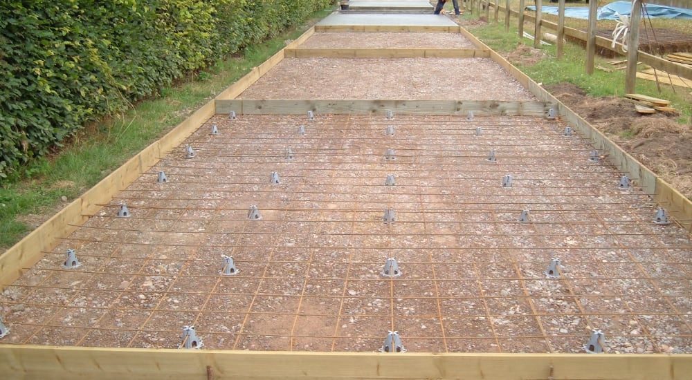 Landscaping track construction during